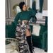 S390441 Spring Summer New Women's Casual Camouflage Print Zipper Split Elastic Waist Skirt_ecoleips.com