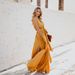 Women's Summer New Bohemian Solid Color V-Neck Sleeveless High-Slit Long Dress_ecoleips.com