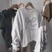 Foreign Trade Real Shot Oversized Round Neck Sweatshirt For Women, Spring And Autumn Loose Korean Style Top With Bow_ecoleips.com