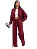 Women's Clothing Autumn and winter new solid color zipper cardigan sweatshirt women's fashion casual straight pants suit_ecoleips.com