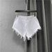 Women’s Clothing Fashion Low Waist Shorts Women's Raw Edge Pants New Summer White Jeans Ripped A Line Hot Pants Trend_ecoleips.com