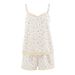 Printed Breathable Embossed Jacquard Thin Strap Shorts Lace Pajamas European And American Summer New Cross-Border_ecoleips.com