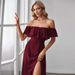 Cross-border 2026 European American Foreign Trade Chiffon Long With Slit And Open Back, Elegant Summer Dress For_ecoleips.com