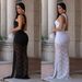 Fashion Women's Sexy Lace Off-Shoulder Ribbon Bodycon Dress Elegant Casual Maxi Dress for Women_ecoleips.com