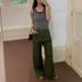 AlloFu American Retro Loose Wide-leg Jeans For Women, Drapey, Casual Straight-leg Pants 3390_ecoleips.com