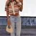 Women’s Clothing Vitality cute knitted suit women winter new color striped polo shirt sweater casual knitted shorts_ecoleips.com