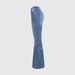 Women's Mid Waist Slim Fit Flared Jeans With Lace-Up Bow Tie Detail - Stretch Denim Trousers For Casual & Chic Style_ecoleips.com