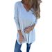 Foreign Trade European American Cross-Border Independent Site 2026 Spring And Autumn Solid Color V-Neck Knit_ecoleips.com