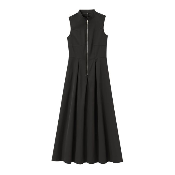 Women's Elegant Round Neck Sleeveless Belted Midi Dress – French Chic Casual Office Gown 2026_ecoleips.com