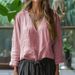 Women's Clothing Casual V Neck Long Sleeve Loose Pullover Solid Color Multicolor Tops T Shirt_ecoleips.com