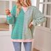 Women's Long Sleeve Stripe Color Block Casual Sweatshirt - Loose Fit Pullover Hoodie For Streetwear & Everyday Comfort_ecoleips.com