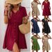 Women's Flowy Boho Summer Dress With V-Neck And Ruffle Sleeves For Beach Vacation, Holiday, Casual Wear_ecoleips.com