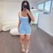 Women's Ribbed Jumpsuit – Sexy Backless Romper With Color-Block Design (S/M/L/Xl) Breathable Freedom_ecoleips.com