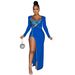 Women's fashion new sexy solid color irregular long-sleeved jumpsuit for women_ecoleips.com