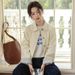 2025 Spring New Korean Style Design Drawstring White Denim For Women Long Sleeve Versatile Jacket_ecoleips.com
