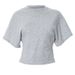 Women's French-Inspired Oversized T-Shirt Flowy Summer Top Slimming Fit Sweet-Spicy Shoulder Detail_ecoleips.com