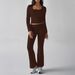 DiYun European American Sports Long-sleeve T-shirt Casual Pants Two-piece Set For Women, 2025 Autumn And Winter,_ecoleips.com