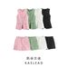 Verve 2024 Summer New Women's Fashion Simple Sleeveless Button Decorated Vest Casual Shorts Set_ecoleips.com