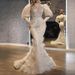 Gold Sprinkled V-Neck Feather Princess Dress Long Mesh Evening Gown Women's Clothing_ecoleips.com