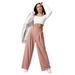Voya INS Popular 2026 Women's Clothing European And American Comfortable Hip-covering Slimming Loose-fitting Casual Knit Pants For Suits_ecoleips.com