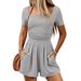 Women's Summer Wide Leg Short Jumpsuit, Loose Fit Sleeveless Romper With V-Neck_ecoleips.com