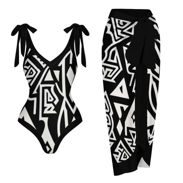 Women's Clothing New Two Piece One Piece Gauze Skirt Swimsuit Multi Color Printing Conservative Sun Protection Swimsuit_ecoleips.com