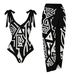Women's Clothing New Two Piece One Piece Gauze Skirt Swimsuit Multi Color Printing Conservative Sun Protection Swimsuit_ecoleips.com
