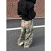 Retro American Letter Print Camouflage Casual Pants Straight Wide Leg Versatile Jeans for Men And Women Instagram Style_ecoleips.com