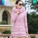 Women's Slim-Fit Long Puffer Coat With Detachable Faux Fur Collar, Premium White Duck Down (91%-95% ) Windproof & Ultra-Warm Mid-Length Winter Jacket_ecoleips.com