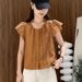 K Embroidered Lace Small Fly Sleeve Shirt With Women's Design Sense, Youthful And Stylish Doll Shirt Top_ecoleips.com
