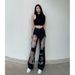 Hong Kong Style Distressed Jeans For Women Summer Straight Wide-Leg Floor-Length Loose Slimming Trendy Pants Ins_ecoleips.com