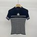 Shenzhen Nanyou 2025 Spring/Summer New Elegant Striped Short-Sleeve Round-Neck Slimming Wool Knit Sweater In Japanese_ecoleips.com