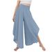 Aria Basics Cross-border European And American Solid Color Elegant Commuting Slightly Flared High-Waisted Loose_ecoleips.com