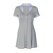 Women's Clothing 2025 Autumn New Fashion Cardigan Button Patchwork Color-Block Short Sleeve Dress Foreign_ecoleips.com