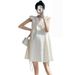 Summer New Korean Fashion Ruffled Sleeveless Maternity Dress_ecoleips.com