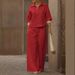 Spring Summer Women's Solid Color Two Piece Set Slimming Wide Leg Pants Versatile_ecoleips.com