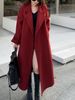 Long Loose Double-sided Woolen Coat With Lace-up Woolen Jacket_ecoleips.com
