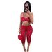 Women's Fashion Polka Dot Print Camisole Top And 7/8 Pants Set European American Style Waist Lifting Design Sexy Outfit_ecoleips.com