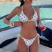 Polka Dot Triangle Tie-Front Bikini Set, Adjustable Sexy Two-Piece Swimsuit For Women, Retro Beachwear_ecoleips.com