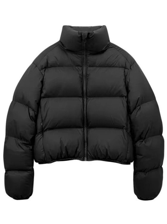Brown Kendall Jenner Short Down Jacket Women, European Version, New Stand Collar, Thickened Puffer Jacket, Simple High_ecoleips.com