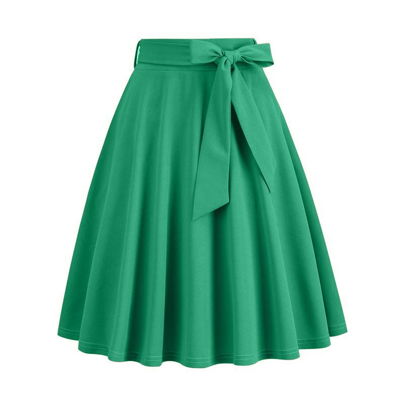 Women's A-Line Skirt With Waistband, Sweet Babypink Plaid Design, Flowy Swing Skirt For Casual & Party Wear_ecoleips.com