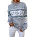 Cross-Border Foreign Trade Women's Knitted Autumn Winter New European American Christmas Pullover Half Turtleneck_ecoleips.com
