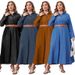 Women's Clothing Plus Size Women's Denim Long Dress Style Winter Fashion Open Chest Collared Clothing For Formal & Casual For Women_ecoleips.com