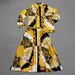 Women's Clothing Geometric Print Lapel Shirt Two Piece Suit Elastic Waist Pleated Skirt Suit_ecoleips.com