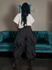 K European And American Elegant Office Wear Workwear Patchwork Lace Lantern Pants Tapered Trousers_ecoleips.com