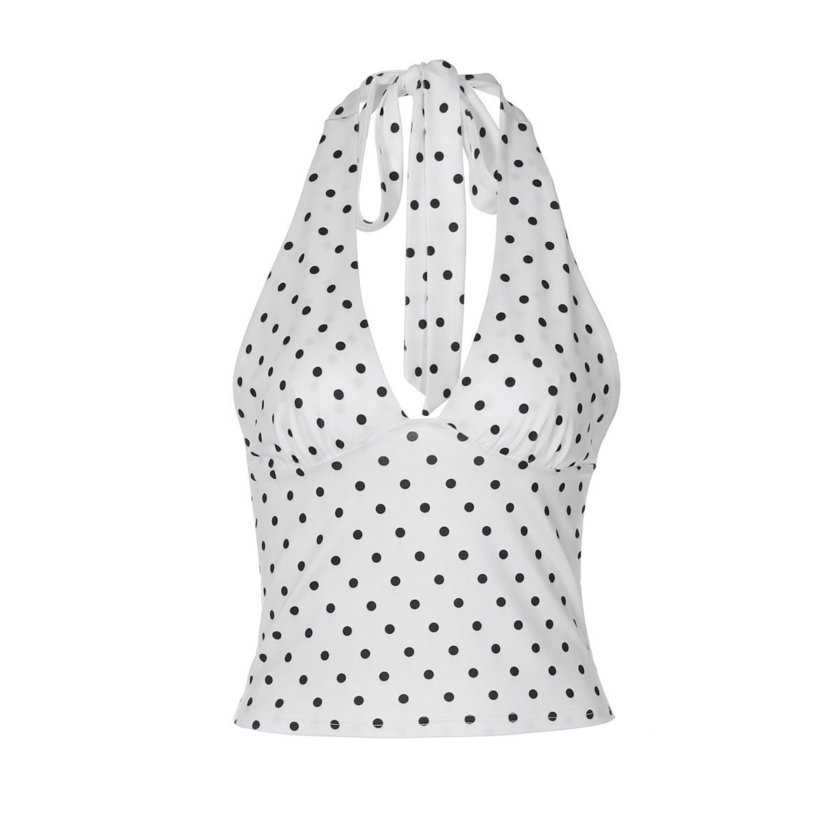 European American Women's Backless Halter Neck Polka Dot Top Fashionable Sexy Summer New Arrivals 2026 Export Wholesale_ecoleips.com