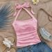 Women's Clothing Fashion Trend Sexy Halter Neck Lace Up Vest_ecoleips.com