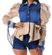 Women's Clothing Splicing Strap Denim Top_ecoleips.com