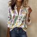 Women's 3D Printed Satin Blouse V-Neck Long Sleeve Flowy Polyester Top for Office And Date Night Multicolor Sizes S to 5XL_ecoleips.com