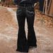 Women's Retro Style mid Rise Stretch Flared Jeans Embroidered Slimming Tight Fit Casual Denim Pants for Spring/Autumn & Summer_ecoleips.com